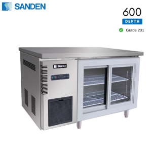 Bàn Mát Inox Sanden Cửa Kính SCC-1202GL Dung Tích 235 Lít Sâu 600mm